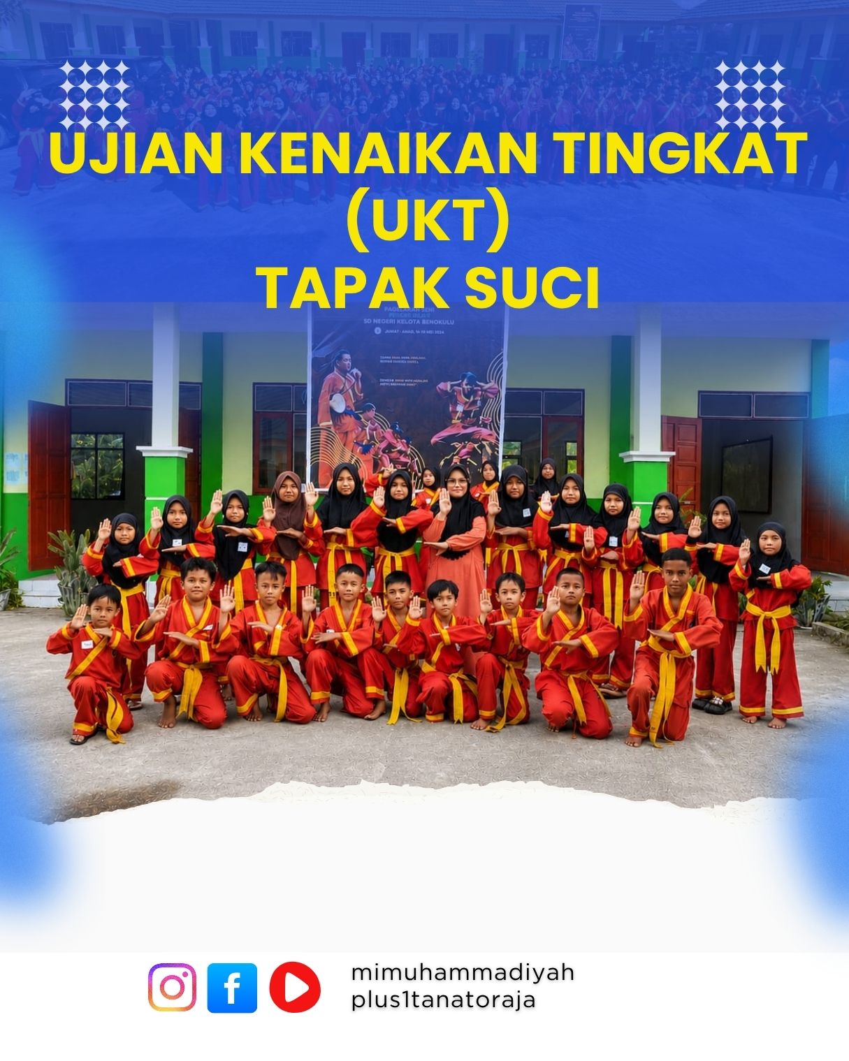 Semangat dan Disiplin, 21 Siswa MI Muhammadiyah Plus 1 Tana Toraja Ikuti UKTS Tapak Suci Tapak Suci B